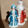 Кукла Снегурочка с варежками в синем 30см