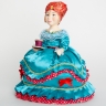 Кукла-грелка на чайник с чашкой, бирюза d20см рост 30 см
